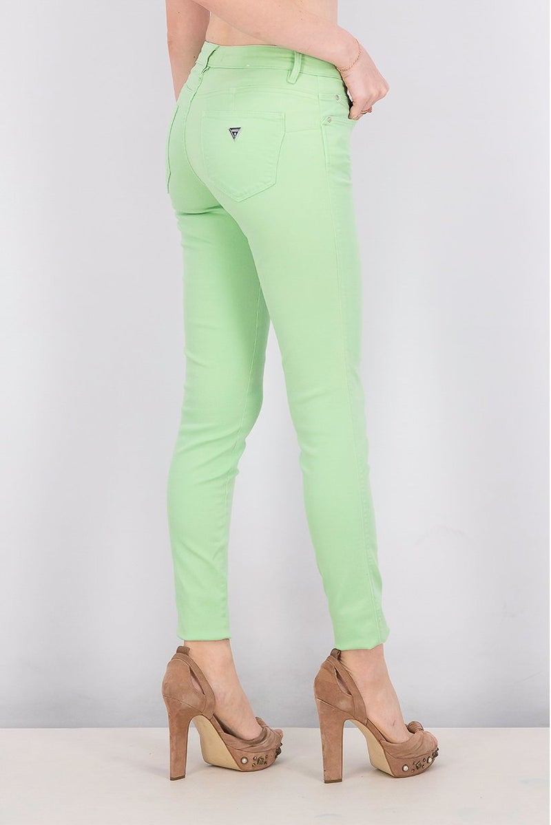 GUESS Women Belt Loops Curve Skinny Jeans, Green - Image 2